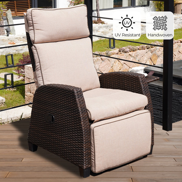 Red Barrel Studio® Bexar Recliner Patio Chair With Cushion & Reviews